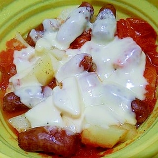 馬鈴薯トマトソーセージのシリコンスチーマ（チーズ味